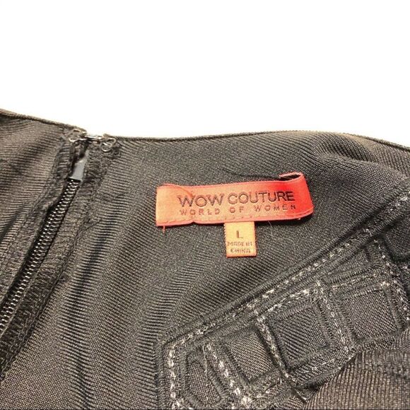 WOW couture bodycon bandage blk/turquoise sequins size lg - Picture 8 of 14